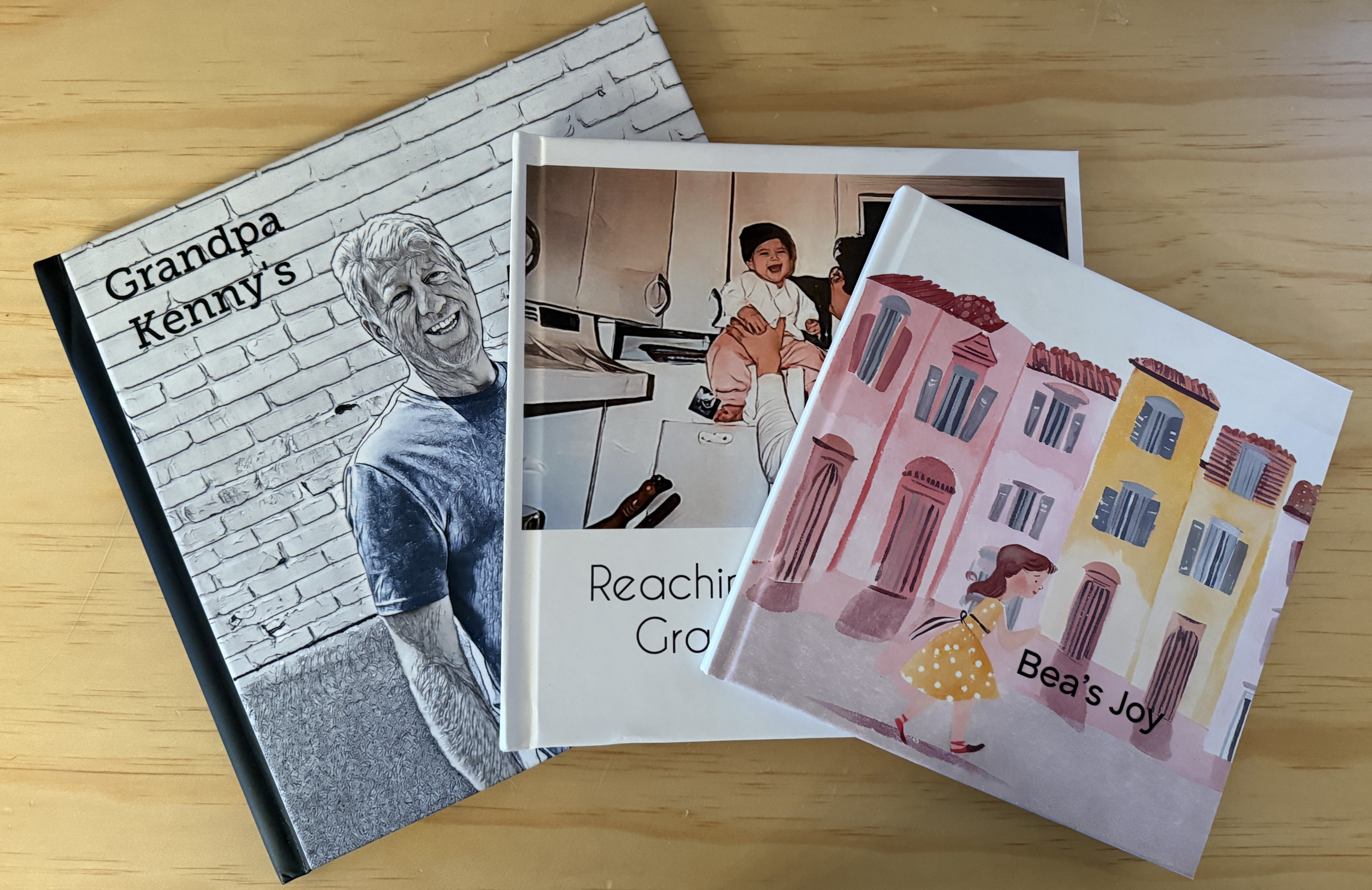 A collection of personalized Opa Project books